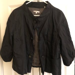 Black Cropped Sleeve Jacket Blazer